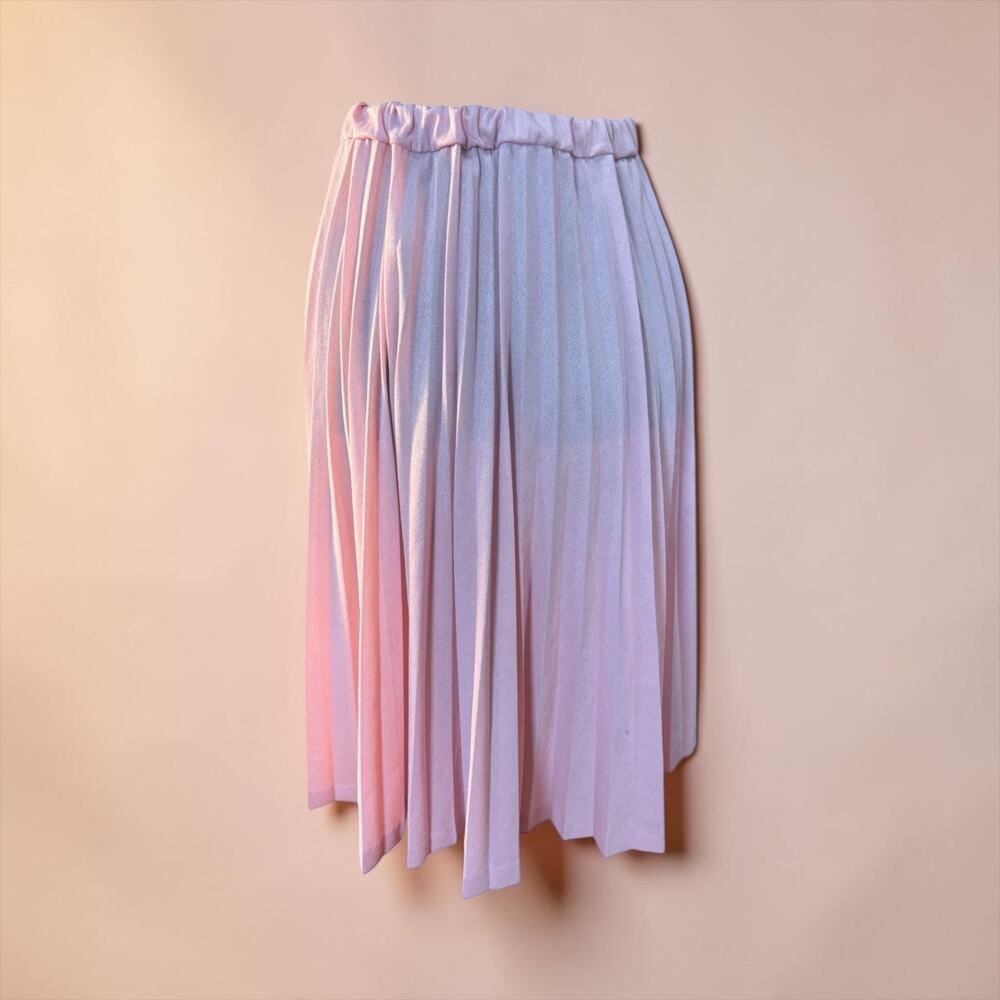 1960s Blush Pink Accordion Pleat Skirt Floaty Sheer Mod Balletcore